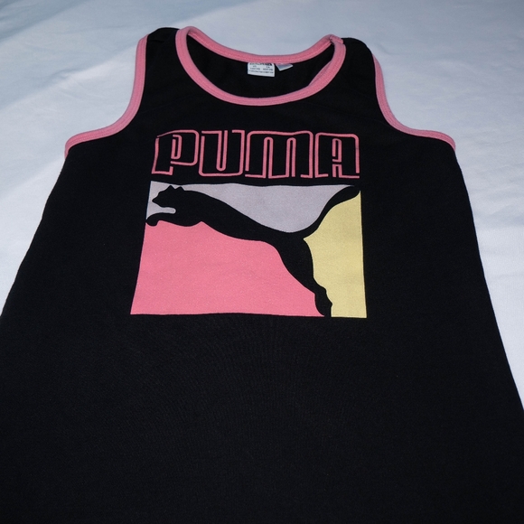 Puma Big Girl's Large (12-14) Black Pink Multicolored Tank Top Sleeveless Dress - Picture 9 of 10